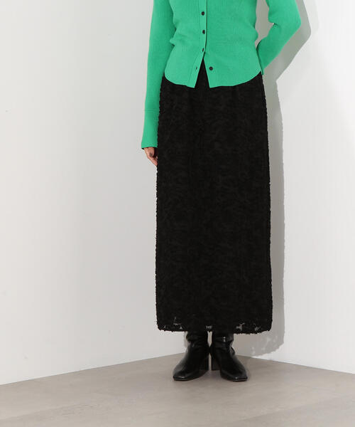 N.（N. Natural Beauty Basic）（エヌエヌナチュラルビューティーベーシック）の「【PS/低身長サイズ】カットジャガードナロースカート（スカート・レディース・レッド/オフホワイト/ブラック・P/S/MEDIUM）」の10枚目の写真