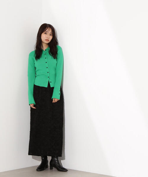 N.（N. Natural Beauty Basic）（エヌエヌナチュラルビューティーベーシック）の「【PS/低身長サイズ】カットジャガードナロースカート（スカート・レディース・レッド/オフホワイト/ブラック・P/S/MEDIUM）」の11枚目の写真