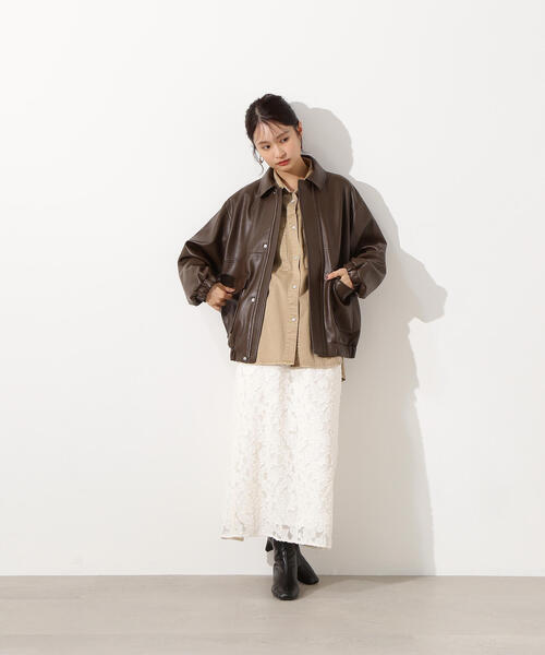 N.（N. Natural Beauty Basic）（エヌエヌナチュラルビューティーベーシック）の「【PS/低身長サイズ】カットジャガードナロースカート（スカート・レディース・レッド/オフホワイト/ブラック・P/S/MEDIUM）」の17枚目の写真