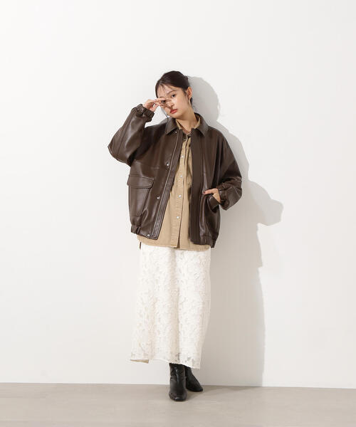 N.（N. Natural Beauty Basic）（エヌエヌナチュラルビューティーベーシック）の「【PS/低身長サイズ】カットジャガードナロースカート（スカート・レディース・レッド/オフホワイト/ブラック・P/S/MEDIUM）」の20枚目の写真