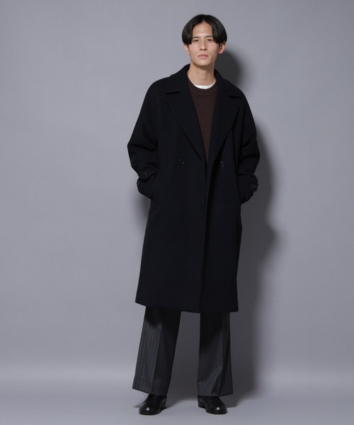 NANO universe（ナノユニバース）の「ウールカシミヤメルトンダブルコート（その他アウター・メンズ・ネイビー/ブラウン/チャコール・S/M/L）」の21枚目の写真