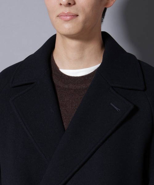 NANO universe（ナノユニバース）の「ウールカシミヤメルトンダブルコート（その他アウター・メンズ・ネイビー/ブラウン/チャコール・S/M/L）」の4枚目の写真