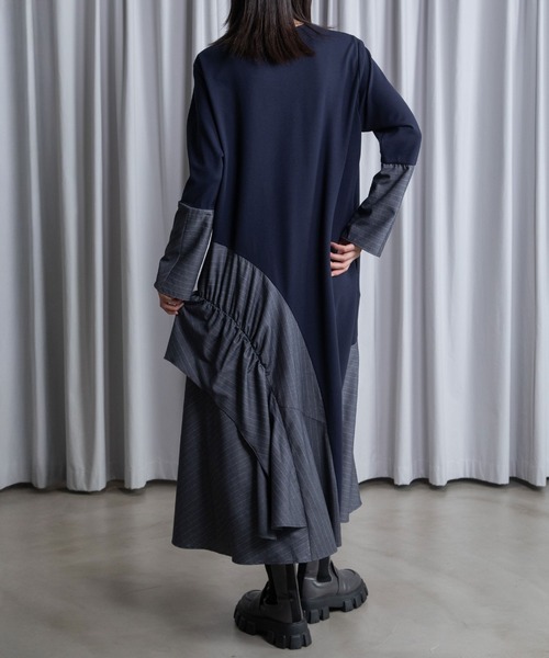 MARECHAL TERRE（マルシャルテル）の「フレアジョイントワンピース（ワンピース・レディース・オリーブ/ブラック/ネイビー/ベージュ・MEDIUM）」の6枚目の写真