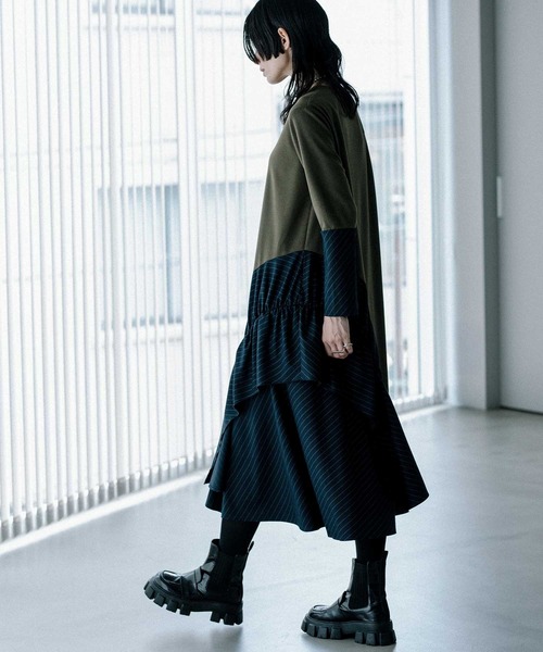 MARECHAL TERRE（マルシャルテル）の「フレアジョイントワンピース（ワンピース・レディース・オリーブ/ブラック/ネイビー/ベージュ・MEDIUM）」の10枚目の写真