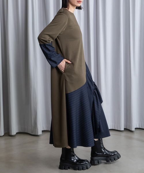 MARECHAL TERRE（マルシャルテル）の「フレアジョイントワンピース（ワンピース・レディース・オリーブ/ブラック/ネイビー/ベージュ・MEDIUM）」の14枚目の写真