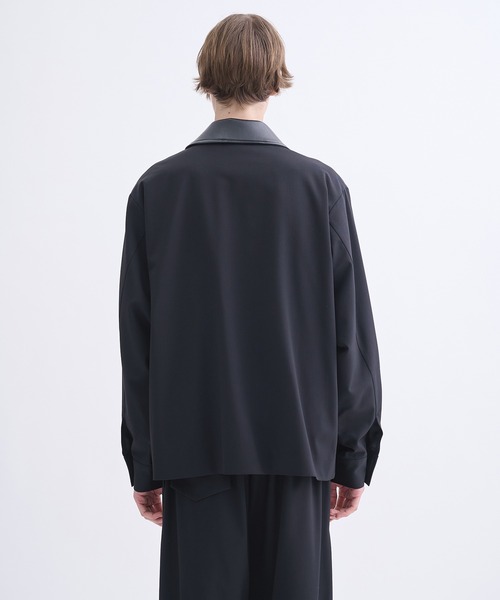 CULLNI】別注 Leather Color Zip Blouson/別注 襟レザーウールブルゾン