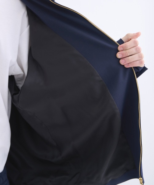 CULLNI】別注 Leather Color Zip Blouson/別注 襟レザーウールブルゾン