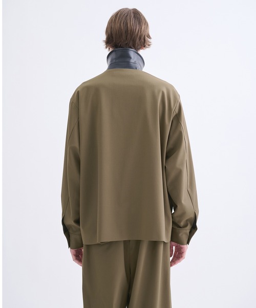 CULLNI】別注 Leather Color Zip Blouson/別注 襟レザーウールブルゾン