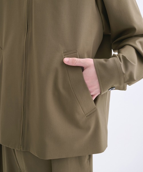 CULLNI（クルニ）の「【CULLNI】別注 Leather Color Zip Blouson/別注 襟レザーウールブルゾン（ブルゾン・メンズ・ブラック/カーキ/ネイビー・1/2）」の12枚目の写真