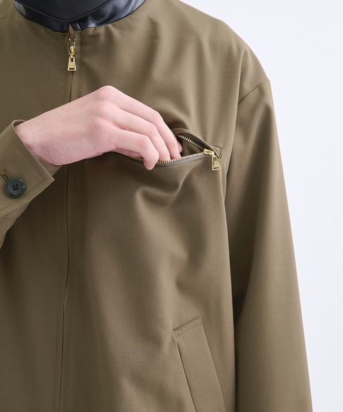 cullni STUDIOUS クルニ サード タイプ ブルゾン ジャケット CULLNI】別注 Leather Color Zip Blouson/別注 襟レザーウール