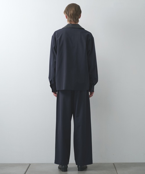 CULLNI STUDIOUS別注 ZIP BLOUSON CULLNI】別注 Leather Color Zip Blouson/別注 襟レザーウールブルゾン