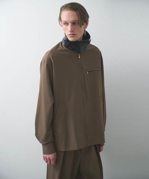 CULLNI レザージャケット CULLNI】別注 Leather Color Zip Blouson/別注 襟レザーウールブルゾン