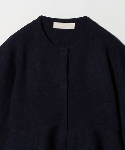 セール】＜Marilyn Moon＞ミラノリブ ペプラム ジャケット（ノーカラー