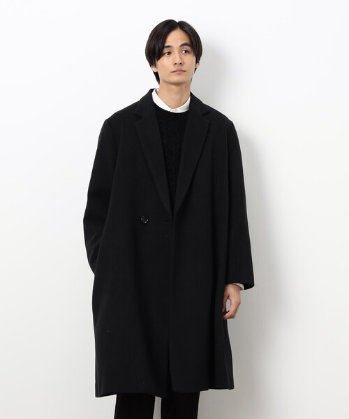 COMME CA ISM（コムサイズム）の「ウールブレンド メルトン セミダブル チェスターコート（チェスターコート・メンズ・カーキ/ブラック・X-LARGE/LARGE/MEDIUM/SMALL）」の2枚目の写真
