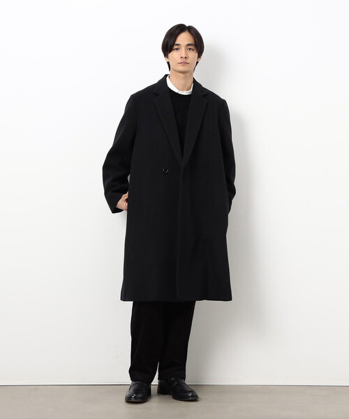 COMME CA ISM（コムサイズム）の「ウールブレンド メルトン セミダブル チェスターコート（チェスターコート・メンズ・カーキ/ブラック・X-LARGE/LARGE/MEDIUM/SMALL）」の3枚目の写真