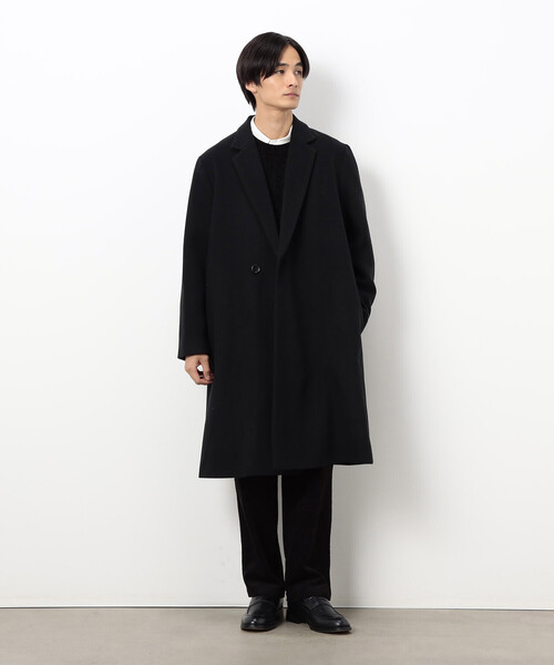 COMME CA ISM（コムサイズム）の「ウールブレンド メルトン セミダブル チェスターコート（チェスターコート・メンズ・カーキ/ブラック・X-LARGE/LARGE/MEDIUM/SMALL）」の4枚目の写真