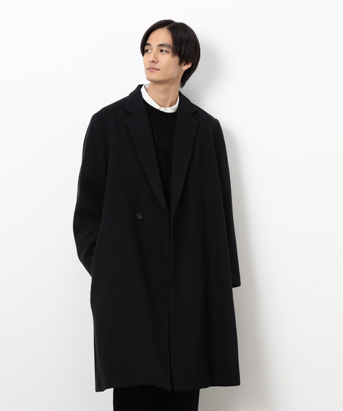 COMME CA ISM（コムサイズム）の「ウールブレンド メルトン セミダブル チェスターコート（チェスターコート・メンズ・カーキ/ブラック・X-LARGE/LARGE/MEDIUM/SMALL）」の6枚目の写真