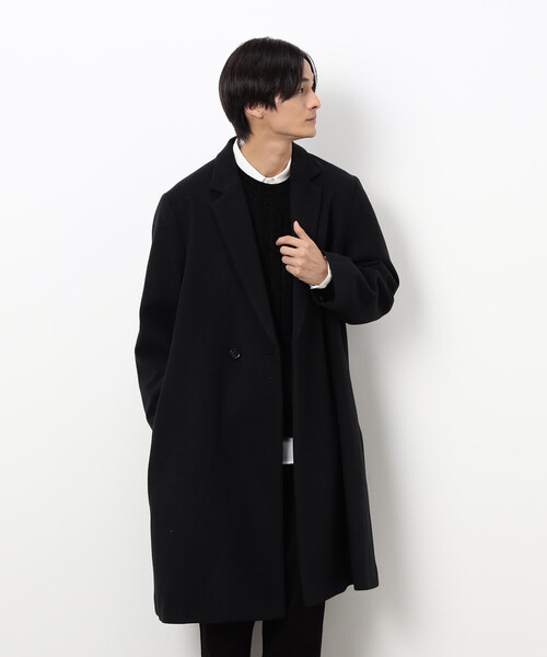 COMME CA ISM（コムサイズム）の「ウールブレンド メルトン セミダブル チェスターコート（チェスターコート・メンズ・カーキ/ブラック・X-LARGE/LARGE/MEDIUM/SMALL）」の7枚目の写真
