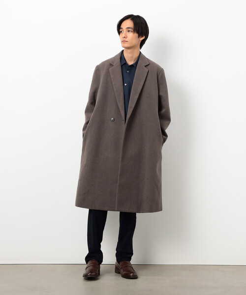 COMME CA ISM（コムサイズム）の「ウールブレンド メルトン セミダブル チェスターコート（チェスターコート・メンズ・カーキ/ブラック・X-LARGE/LARGE/MEDIUM/SMALL）」の9枚目の写真
