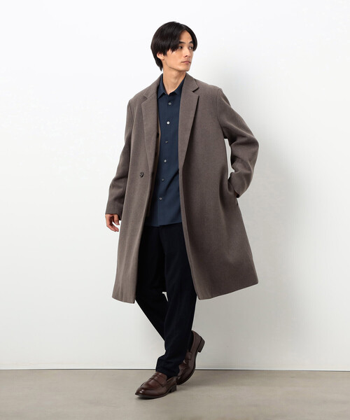 COMME CA ISM（コムサイズム）の「ウールブレンド メルトン セミダブル チェスターコート（チェスターコート・メンズ・カーキ/ブラック・X-LARGE/LARGE/MEDIUM/SMALL）」の11枚目の写真