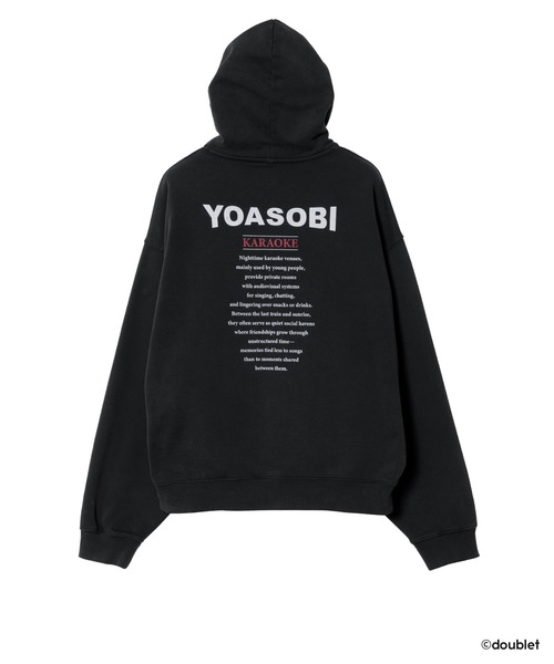 YOASOBI × doublet（ヨアソビ × ダブレット）の「NIGHT OUT HOODIE  KARAOKE（パーカー・レディース・ブラック・XL/L/M/S/XS）」の2枚目の写真
