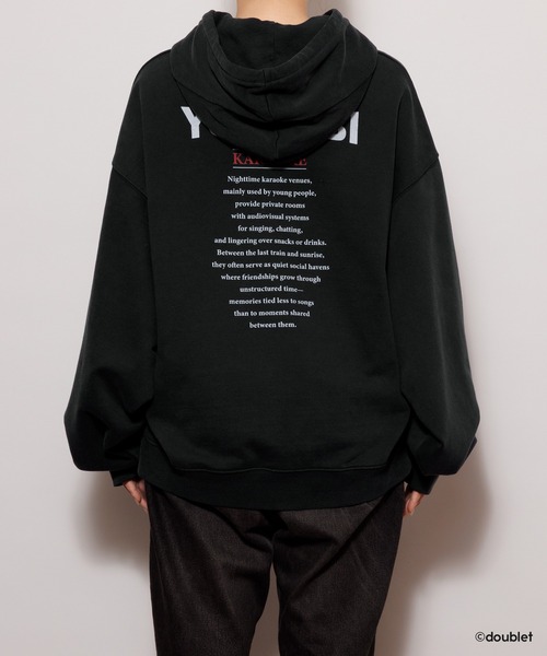 YOASOBI × doublet（ヨアソビ × ダブレット）の「NIGHT OUT HOODIE  KARAOKE（パーカー・レディース・ブラック・XL/L/M/S/XS）」の5枚目の写真