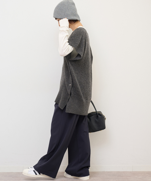 JOURNAL STANDARD relume（ジャーナルスタンダード　レリューム）の「ウールカシミヤミックスポンチョベスト（ベスト・レディース・グレー/チャコールグレー・FREE）」の5枚目の写真