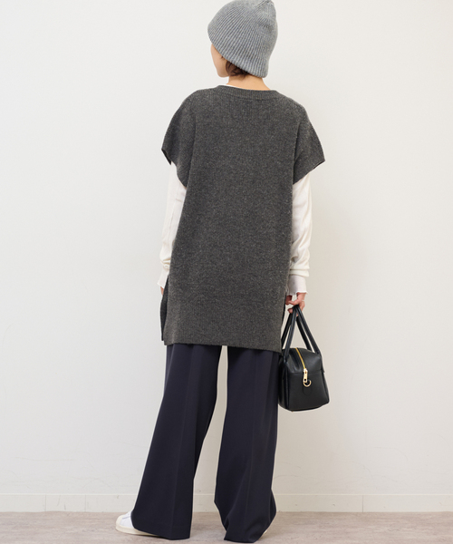 JOURNAL STANDARD relume（ジャーナルスタンダード　レリューム）の「ウールカシミヤミックスポンチョベスト（ベスト・レディース・グレー/チャコールグレー・FREE）」の6枚目の写真