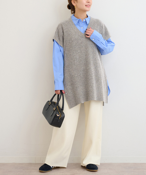 JOURNAL STANDARD relume（ジャーナルスタンダード　レリューム）の「ウールカシミヤミックスポンチョベスト（ベスト・レディース・グレー/チャコールグレー・FREE）」の11枚目の写真