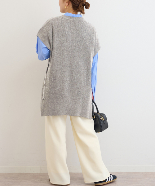 JOURNAL STANDARD relume（ジャーナルスタンダード　レリューム）の「ウールカシミヤミックスポンチョベスト（ベスト・レディース・グレー/チャコールグレー・FREE）」の14枚目の写真