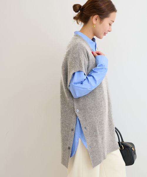 JOURNAL STANDARD relume（ジャーナルスタンダード　レリューム）の「ウールカシミヤミックスポンチョベスト（ベスト・レディース・グレー/チャコールグレー・FREE）」の16枚目の写真