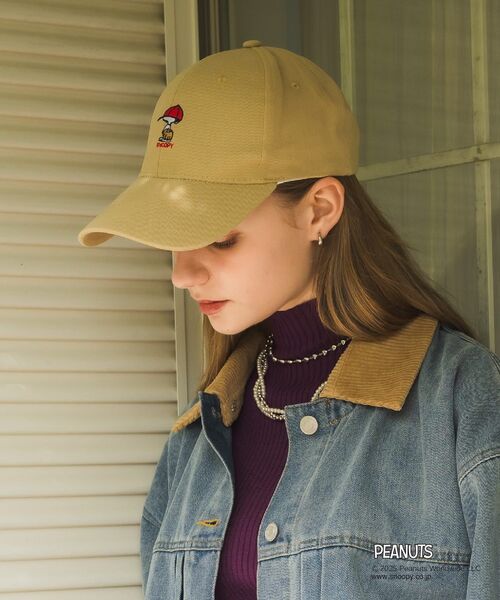 RETRO GIRL（レトロガール）の「PEANUTS刺繍キャップ（キャップ・レディース・ベージュ/チャコールグレー/ブルー・ONE SIZE）」の9枚目の写真