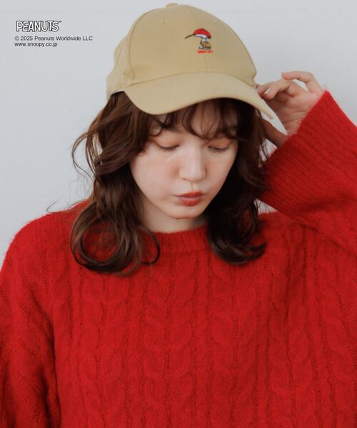 RETRO GIRL（レトロガール）の「PEANUTS刺繍キャップ（キャップ・レディース・ベージュ/チャコールグレー/ブルー・ONE SIZE）」の12枚目の写真