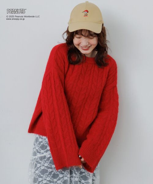 RETRO GIRL（レトロガール）の「PEANUTS刺繍キャップ（キャップ・レディース・ベージュ/チャコールグレー/ブルー・ONE SIZE）」の14枚目の写真