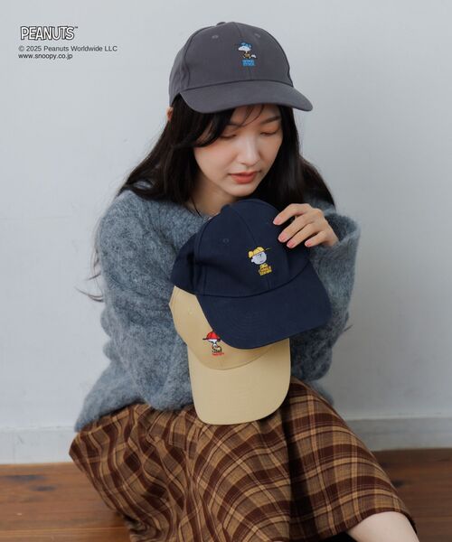 RETRO GIRL（レトロガール）の「PEANUTS刺繍キャップ（キャップ・レディース・ベージュ/チャコールグレー/ブルー・ONE SIZE）」の18枚目の写真
