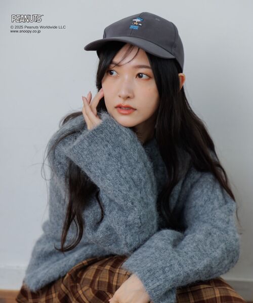 RETRO GIRL（レトロガール）の「PEANUTS刺繍キャップ（キャップ・レディース・ベージュ/チャコールグレー/ブルー・ONE SIZE）」の20枚目の写真