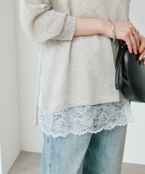 RIVE DROITE(リヴドロワ)の「レーストリムキャミソール(夏服)(キャミソール・レディース・ブラック/ブラウン/オフホワイト/ベージュ・FREE)」の14枚目の写真