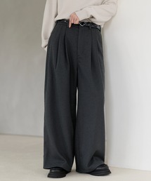 ETELIO | ネップツイード2タックワイドバギースラックス(その他パンツ)