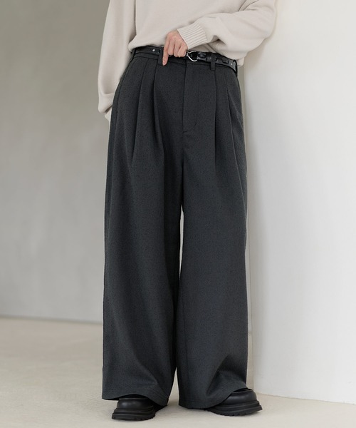 セール】ネップツイード2タックワイドバギースラックス（その他パンツ