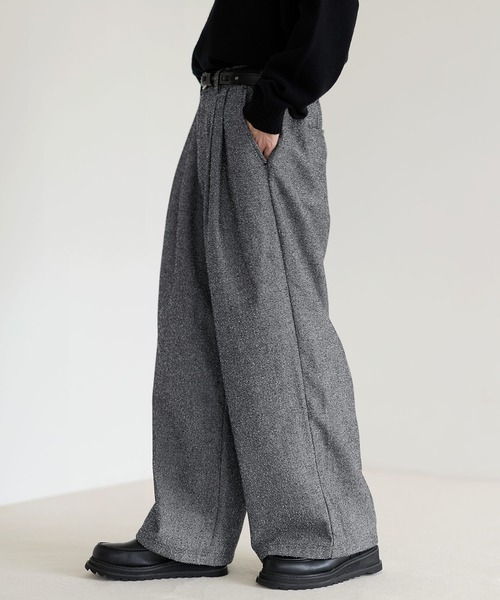 ETELIO（エテリオ）の「ネップツイード2タックワイドバギースラックス（その他パンツ・メンズ・ブラウン/ブラック/グレー・S/M/L/XL）」の13枚目の写真