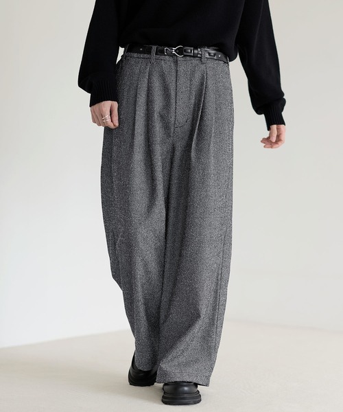 ETELIO（エテリオ）の「ネップツイード2タックワイドバギースラックス（その他パンツ・メンズ・ブラウン/ブラック/グレー・S/M/L/XL）」の15枚目の写真