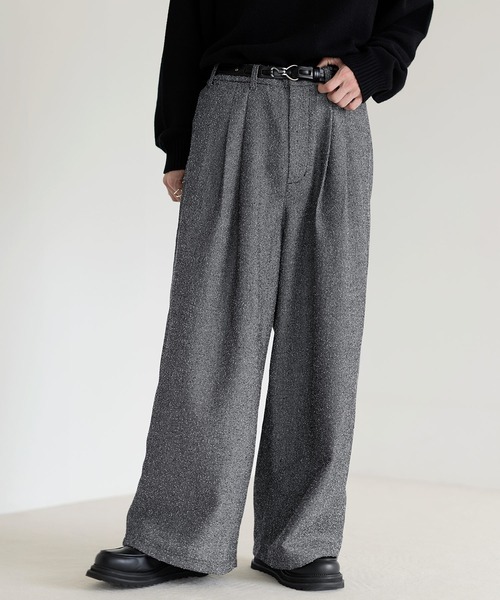 ETELIO（エテリオ）の「ネップツイード2タックワイドバギースラックス（その他パンツ・メンズ・ブラウン/ブラック/グレー・S/M/L/XL）」の16枚目の写真