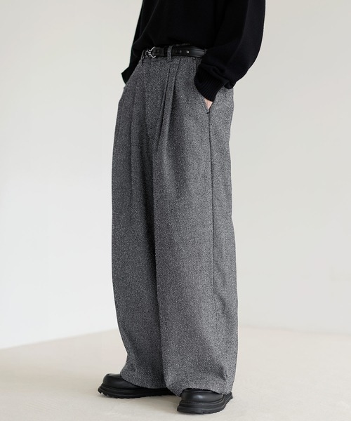 ETELIO（エテリオ）の「ネップツイード2タックワイドバギースラックス（その他パンツ・メンズ・ブラウン/ブラック/グレー・S/M/L/XL）」の17枚目の写真