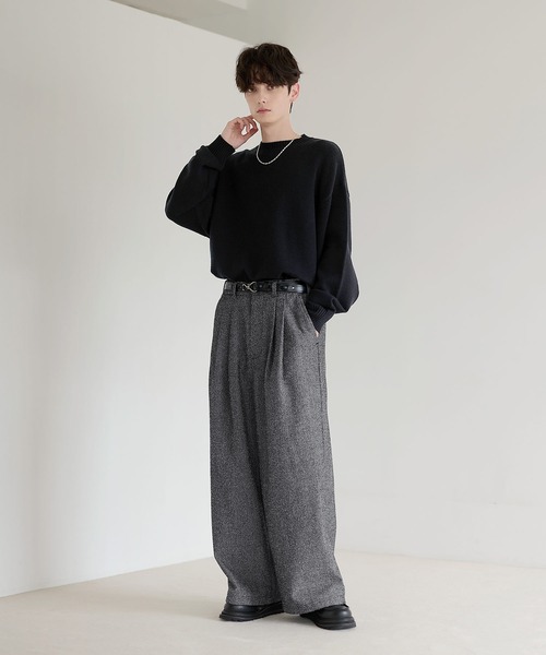 セール】ネップツイード2タックワイドバギースラックス（その他パンツ