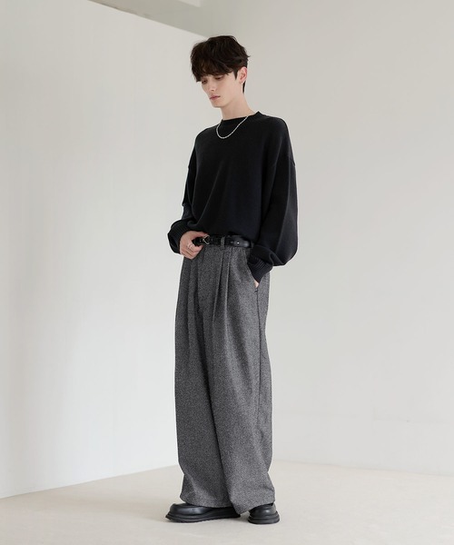 セール】ネップツイード2タックワイドバギースラックス（その他パンツ