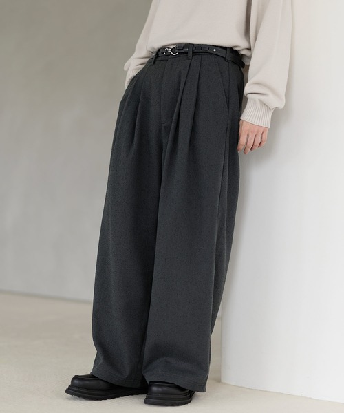 ETELIO（エテリオ）の「ネップツイード2タックワイドバギースラックス（その他パンツ・メンズ・ブラウン/ブラック/グレー・S/M/L/XL）」の5枚目の写真