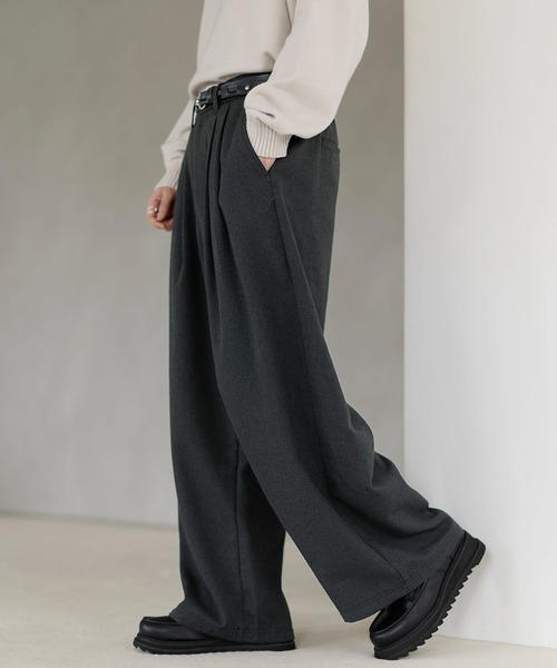 ETELIO（エテリオ）の「ネップツイード2タックワイドバギースラックス（その他パンツ・メンズ・ブラウン/ブラック/グレー・S/M/L/XL）」の6枚目の写真