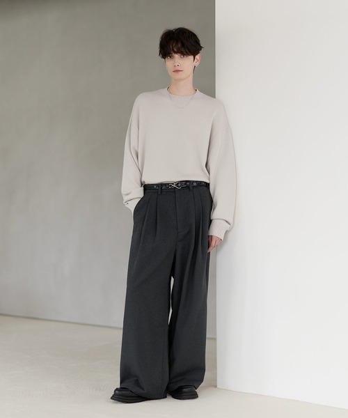 セール】ネップツイード2タックワイドバギースラックス（その他パンツ