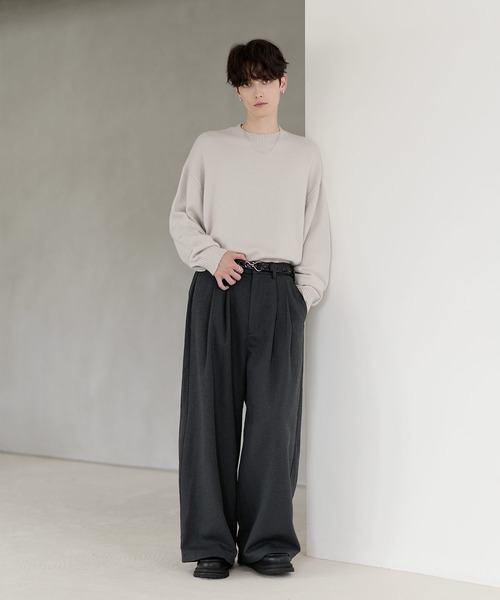 セール】ネップツイード2タックワイドバギースラックス（その他パンツ
