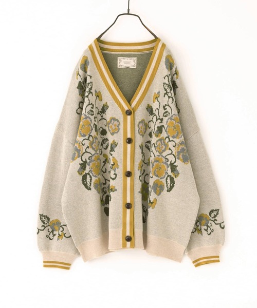 somari imagination(ソマリ イマジネーション)の「『花柄ジャカードニットカーディガン』(カーディガン/ボレロ・レディース・ライトベージュ・FREE)」の4枚目の写真